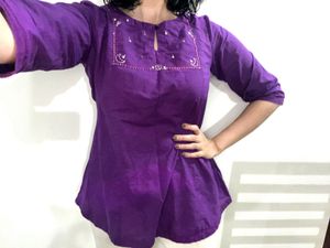 Stylish Purple Embellished Tunic