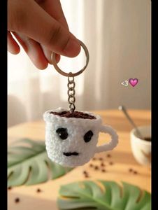 Crochet Coffee Cup Keychain