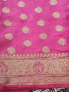 Pink &amp; Gold Banarasi Saree