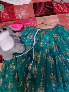 Green &amp; Gold Ethnic Skirt