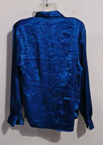 BLUE SILK SHIRT