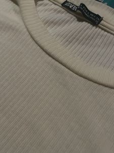 Zara RibbedTop Off White