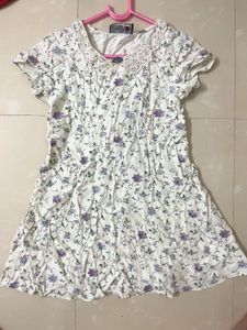 Floral Dress with Lace Collar