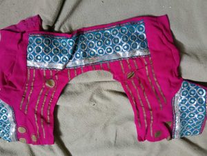 Pink Polka Dot saree