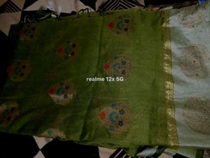 Green Embroidered Saree