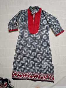 COTTON KURTI WITH DUPATTA ❤️⚫