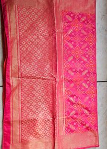 Pink N Golden Banarasi Silk Saree