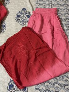 Pink Embroidered Kurta Set