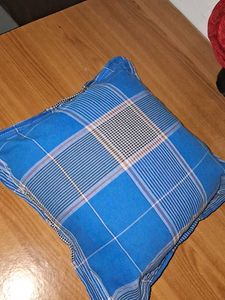 Blue Plaid Throw Pillow