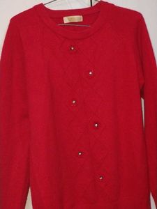 Red Embellished Sweater
