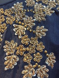Elegant Navy Embroidered Dress