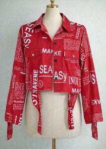 Red Patterned Crop Top/ knot top