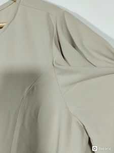 Goddess Beige Dress With Umbrella Sleeves