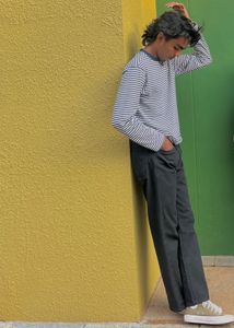 H&M Black&blue Line Full Sleeve T-shirt Men&women