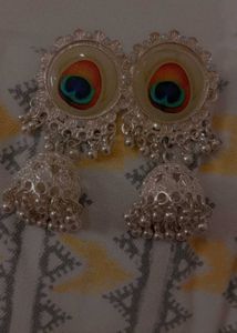 Peacock Jhumka Earrings
