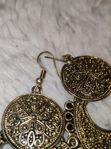 Green Beaded Jhumka Earrings