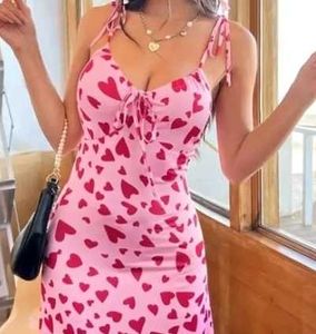 Pink Heart Print Dress