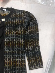 Stylish Patterned Black Cardigan