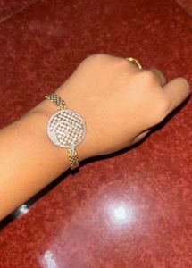 American Diamond Elegant Gold-Tone Bracelet