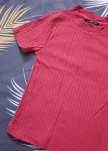 Pink Ribbed Top