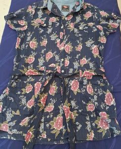 Branded Cotton Floral Shirt For Girls