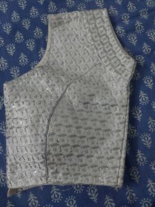 Silver Zari Padded Blouse