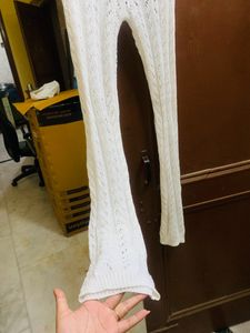 White Trendy Crochet Pants