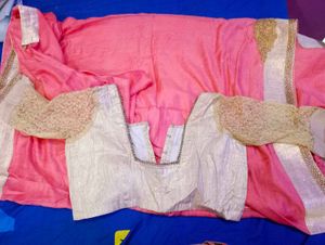 Pink Embellished Saree