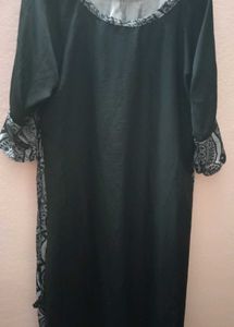 Black Silver A-line Dress.