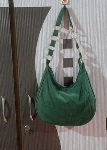 Green Suede Hobo Bag