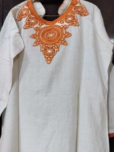 Beautiful White Cotton Kurti