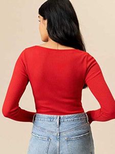 Red Long Sleeve Top