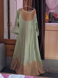 Elegant Green & Gold Embroidered Anarkali
