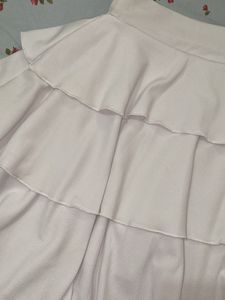 White Ruffle Skort