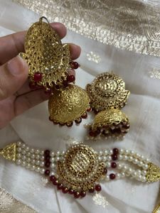 Gold Polished Jewellery set