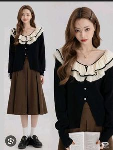 Ruffled Collar Cardigan