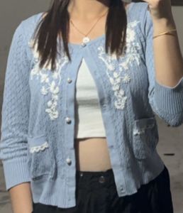 Vintage Floral Embroidered Cardigan