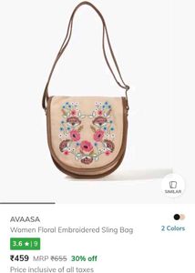 Floral Embroidered Sling Bag