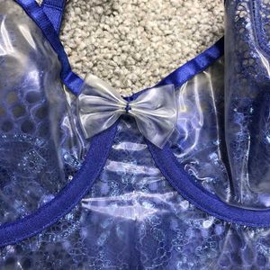 SAVAGE X FENTY RIHANNA BUSTIER BLUE BRA TOP