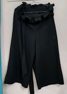 Mustard And Black Culotte Set