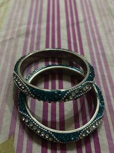 Blue And Silver Stone Bangles 2