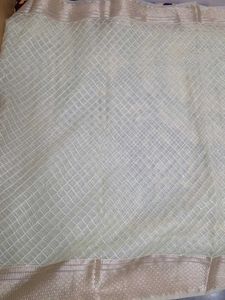 Elegant Cream Net Saree