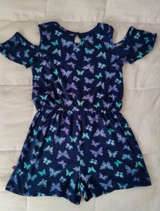 Blue Butterfly Girl Playsuit