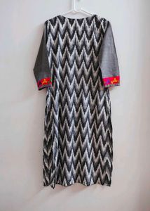 Beautiful Grey + Black + White Colour Kurta