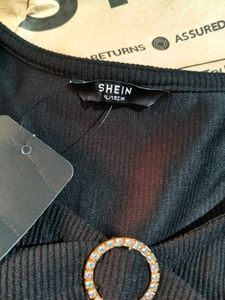 Shein Cut-Out Ribbed Top New