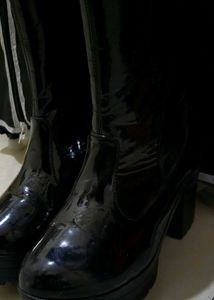 Black Patent Leather Boots