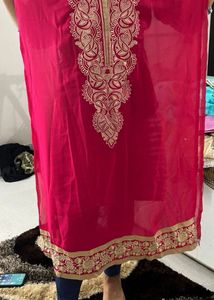 Unstitched Fabric Cut Piece With Embroidery