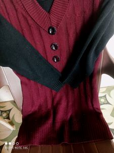 Mahroon Woolen Short Dress