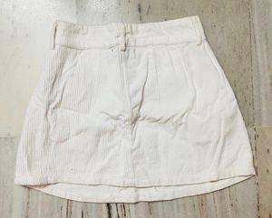 White Corduroy Mini Skirt