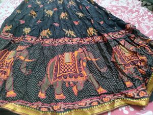 Black Colour Ethnic Skirt
